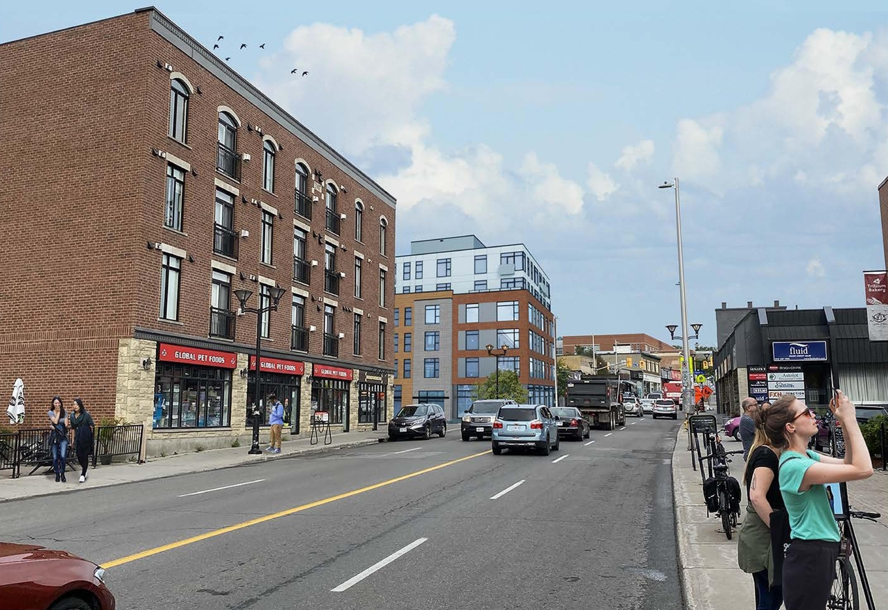 Rendering of building from page 1 of the file '2024-05-06 - Bank Street Rendering - D07-12-23-0035'