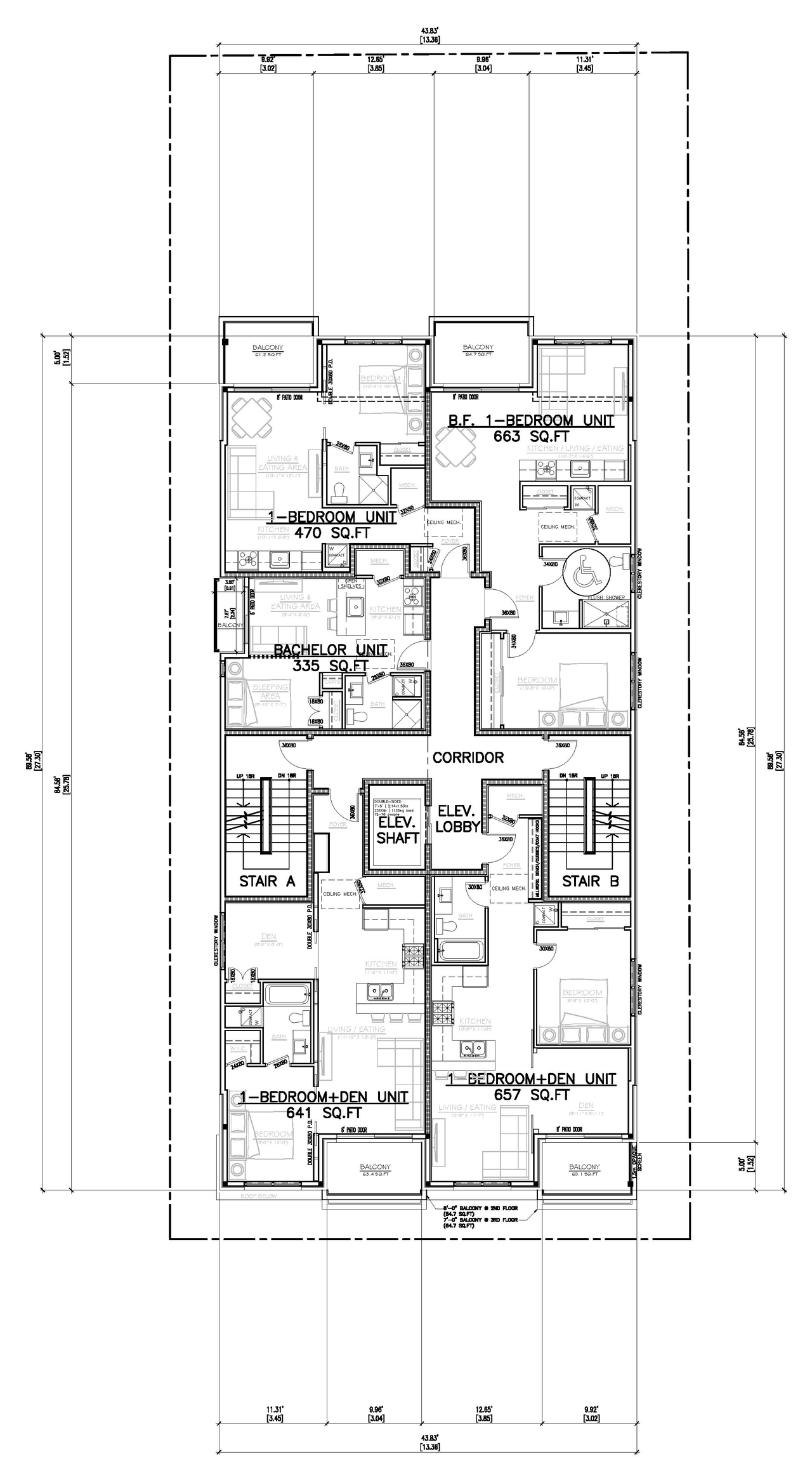 Floor plan for project from page 1 of the file '2023-03-28 - Building Elevations-Floor Plans-Building Sections - D07-12-23-0036'