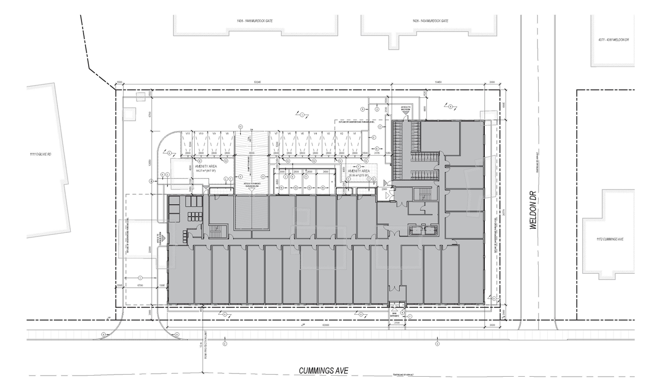 Construction site plan for project from page 12 of the file '2023-05-01 - Design Brief - D07-12-23-0044'