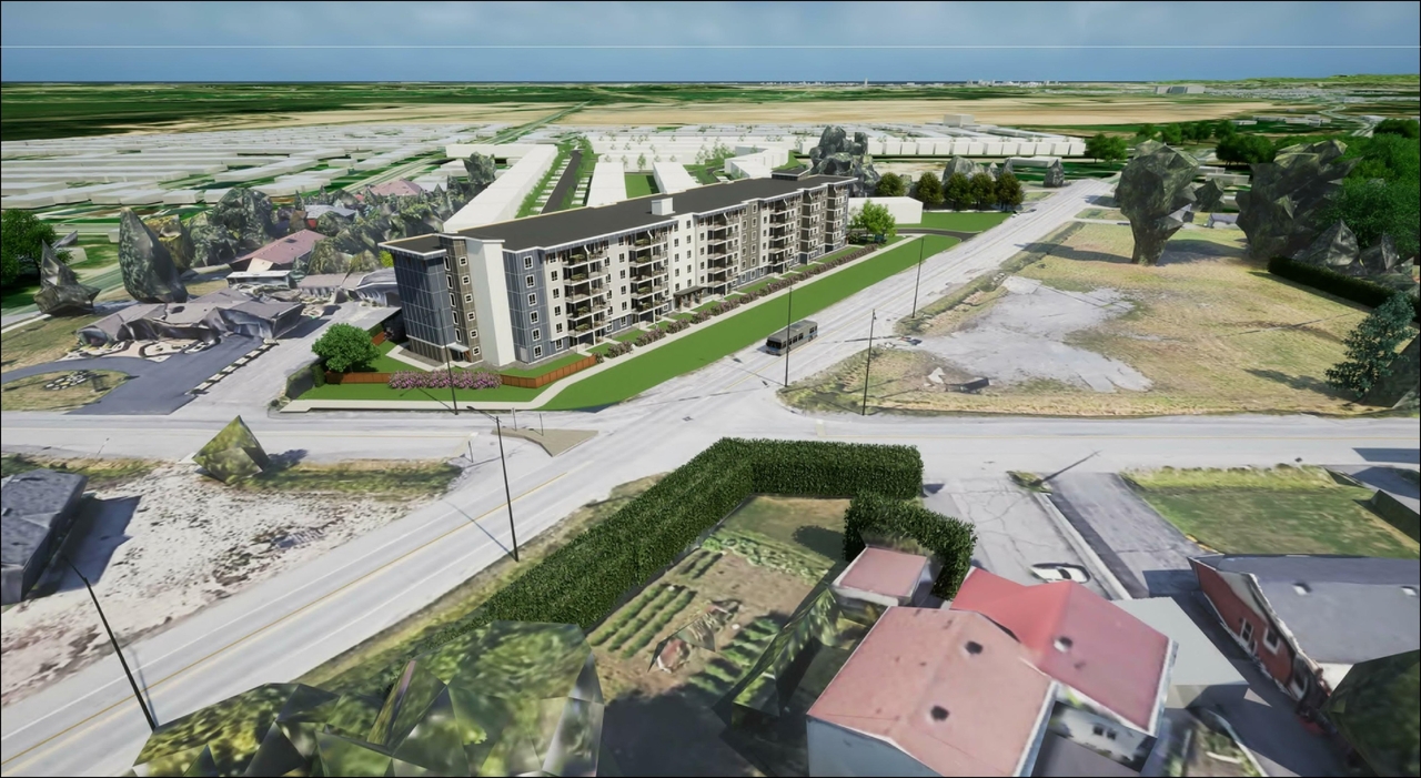 Rendering of building from page 1 of the file '2023-05-10 - SITE PERSPECTIVE - D07-12-23-0047'