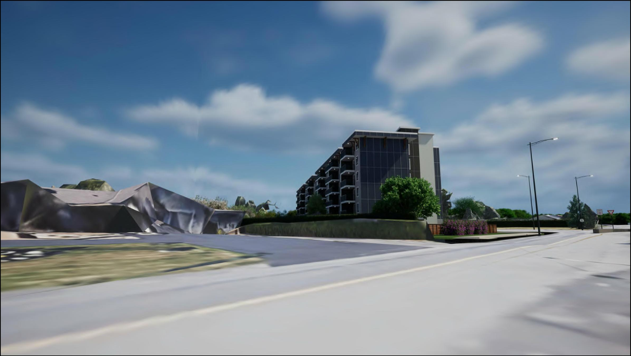 Rendering of building from page 1 of the file '2023-12-19 - SURROUNDING AREA PERSPECTIVE - D07-12-23-0047'