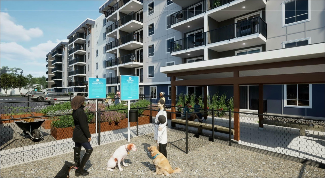 Rendering of building from page 1 of the file '2023-05-10 - ONSITE PERSPECTIVE - D07-12-23-0047'