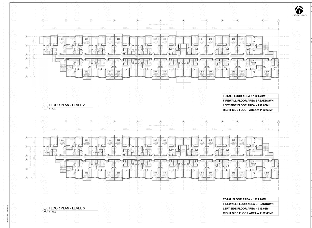 Floor plan for project from page 1 of the file '2024-05-10 - SECOND AND THIRD FLOOR PLAN - D07-12-23-0047'