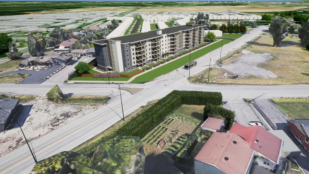 Rendering of building from page 12 of the file '2023-12-19 - DESIGN BRIEF - D07-12-23-0047'