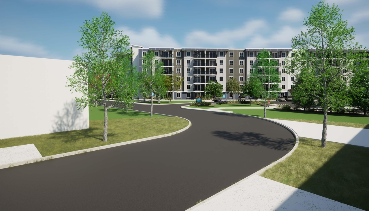 Rendering of building from page 15 of the file '2023-12-19 - DESIGN BRIEF - D07-12-23-0047'