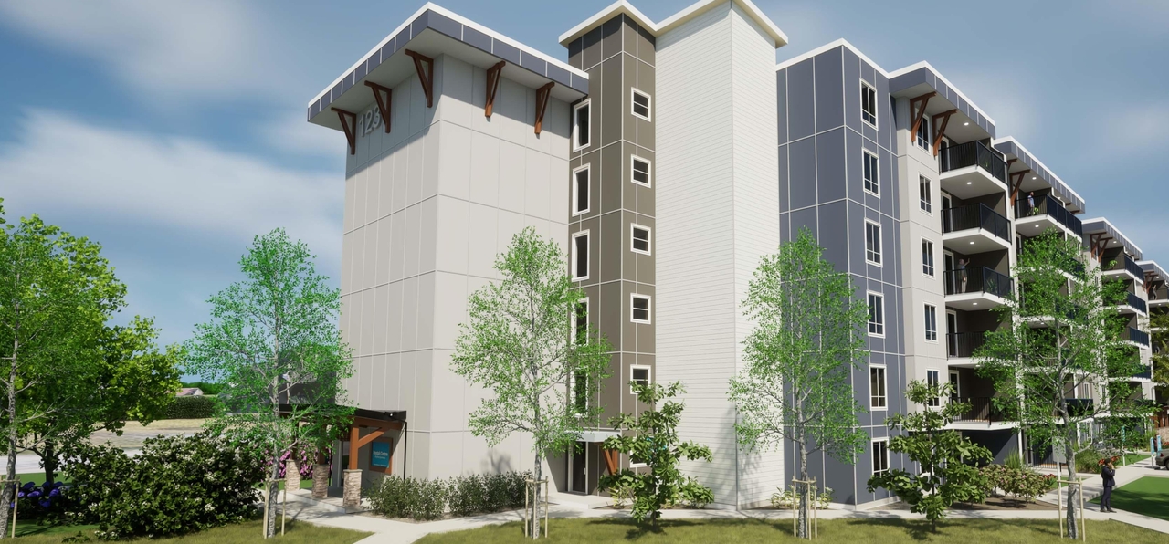 Rendering of building from page 18 of the file '2023-12-19 - DESIGN BRIEF - D07-12-23-0047'