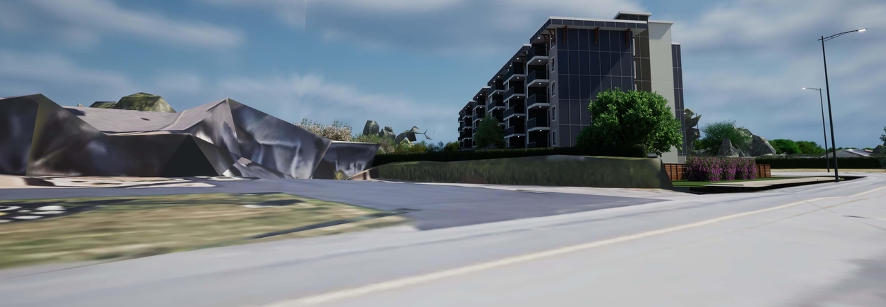 Rendering of building from page 19 of the file '2023-12-19 - DESIGN BRIEF - D07-12-23-0047'