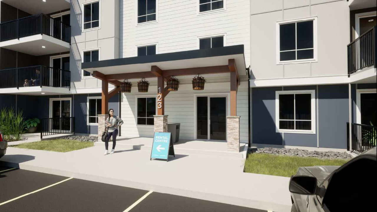 Rendering of building from page 2 of the file '2023-12-19 - DESIGN BRIEF - D07-12-23-0047'