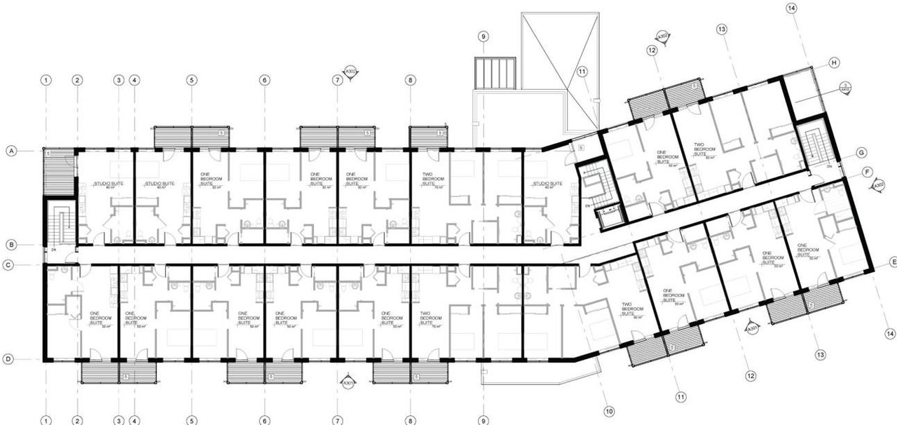Floor plan for project from page 13 of the file '2023-04-28 - Planning Rationale & Design Brief - D07-12-23-0048'