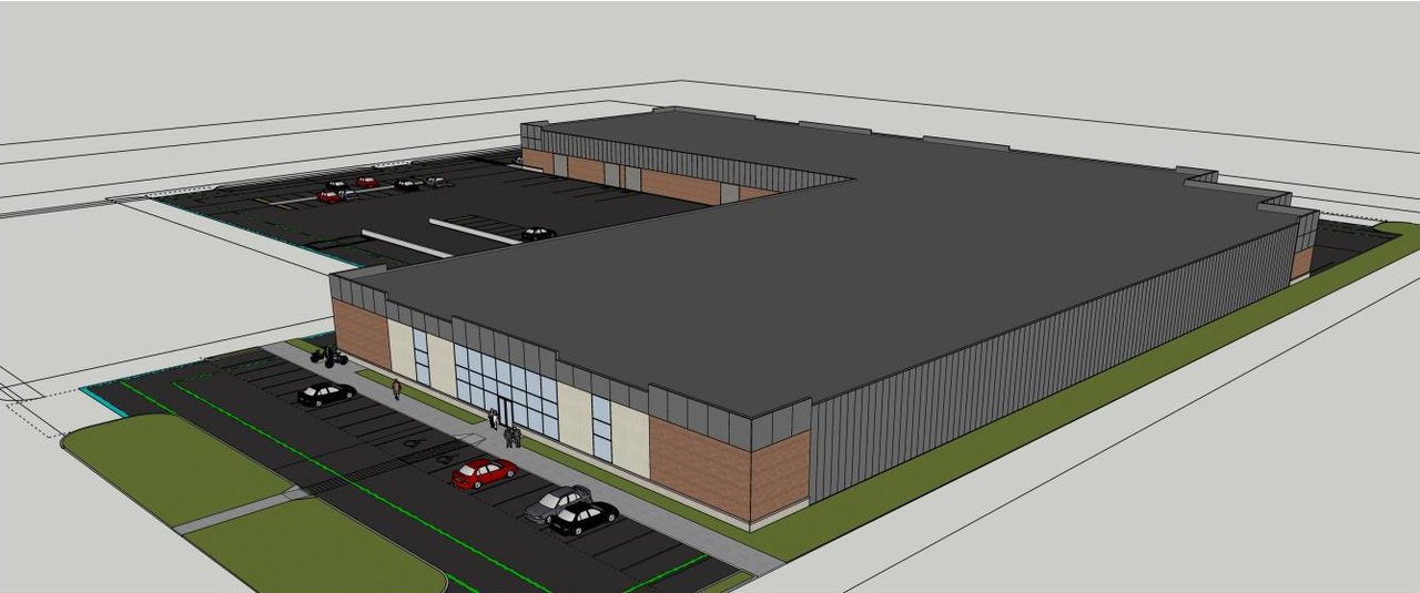Rendering of building from page 10 of the file '2023-05-02 - Design Brief - D07-12-23-0051'