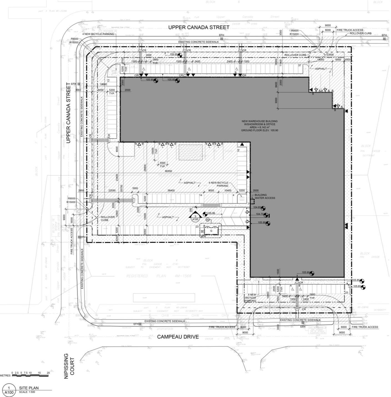 Construction site plan for project from page 12 of the file '2023-05-02 - Design Brief - D07-12-23-0051'