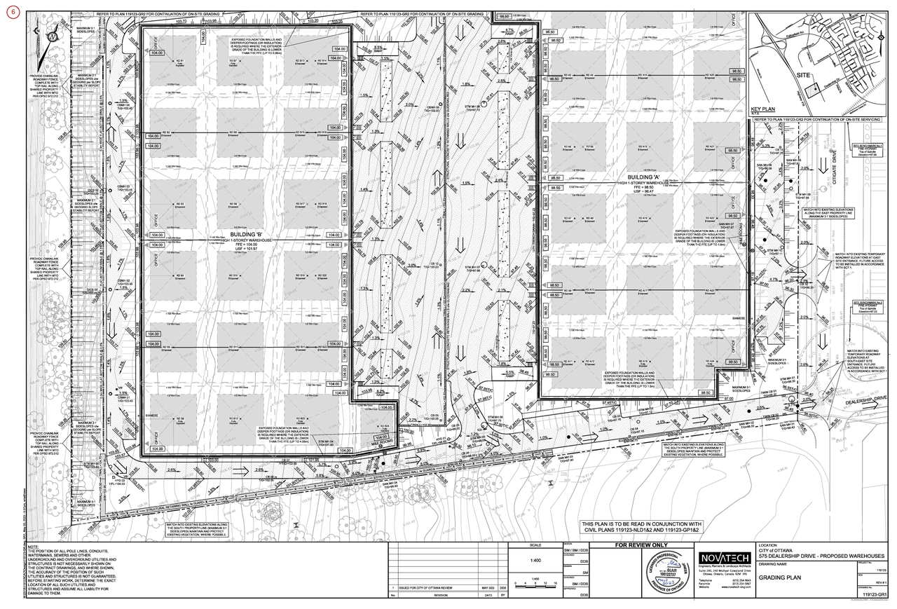 Construction site plan for project from page 12 of the file '2023-05-08 - Design Brief - D07-12-23-0054'