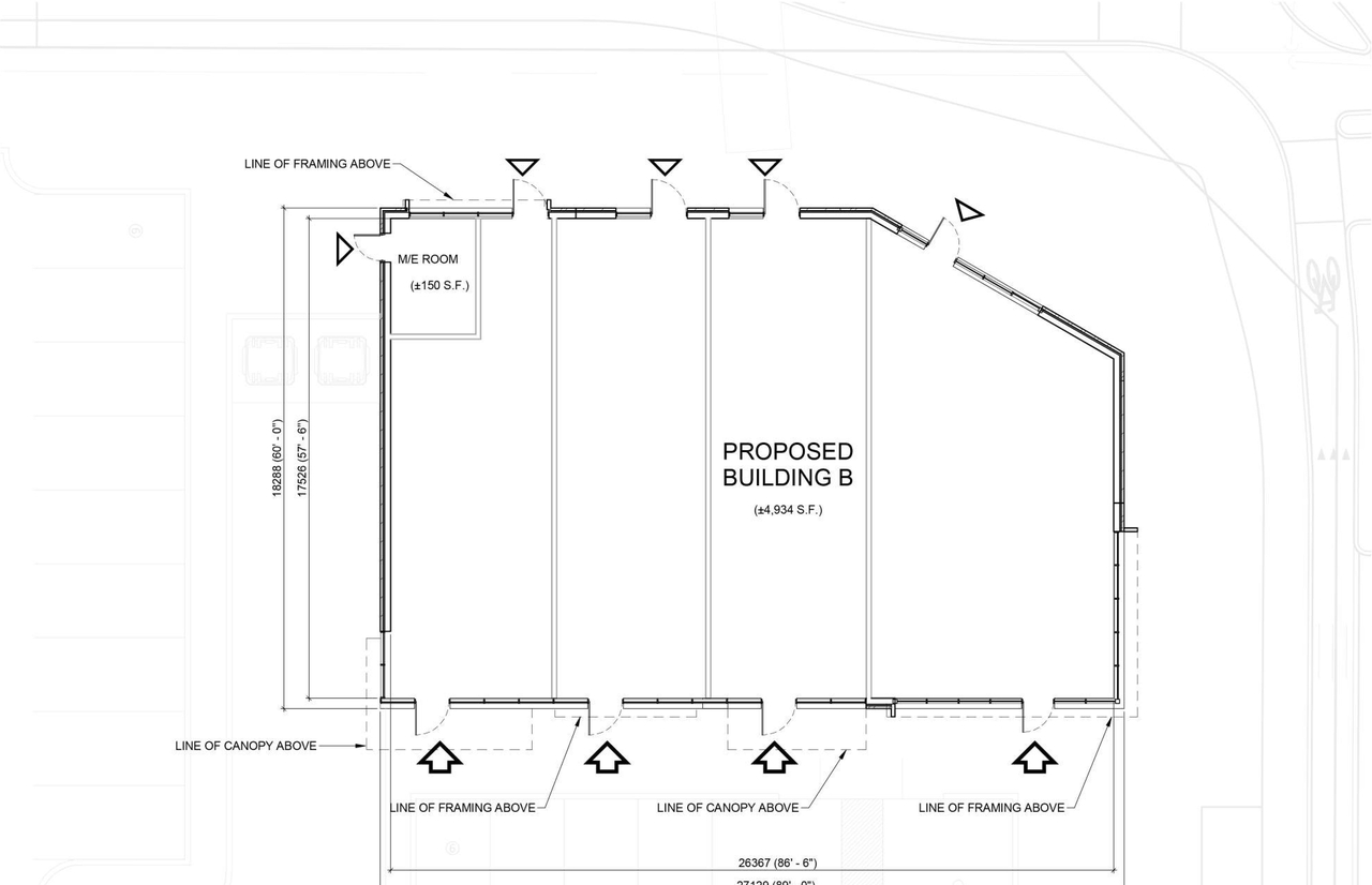 Construction site plan for project from page 1 of the file '2023-10-27 - Building Elevations and Floor Plan -D07-12-23-0058'