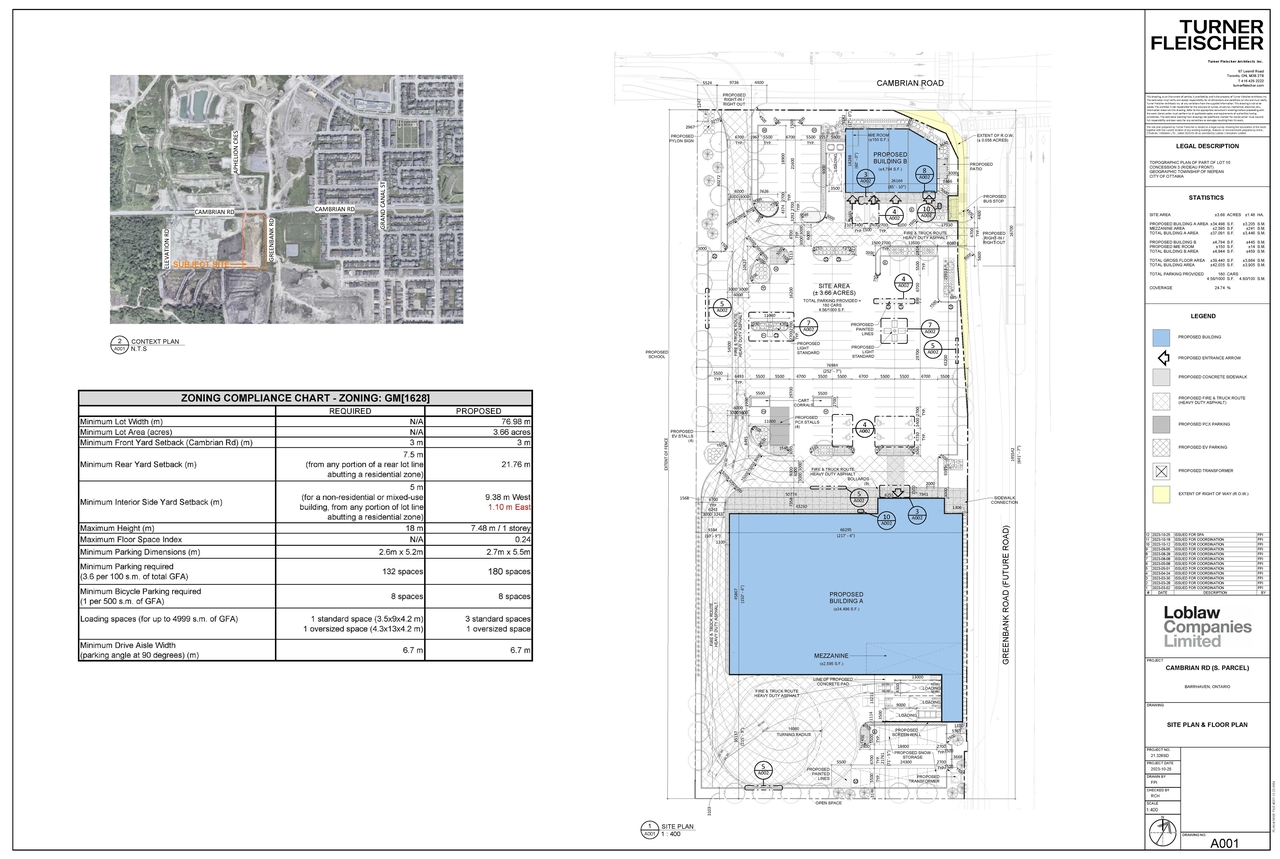 Construction site plan for project from page 1 of the file '2023-10-27 - Site Plan and Floor Plan - D07-12-23-0058'