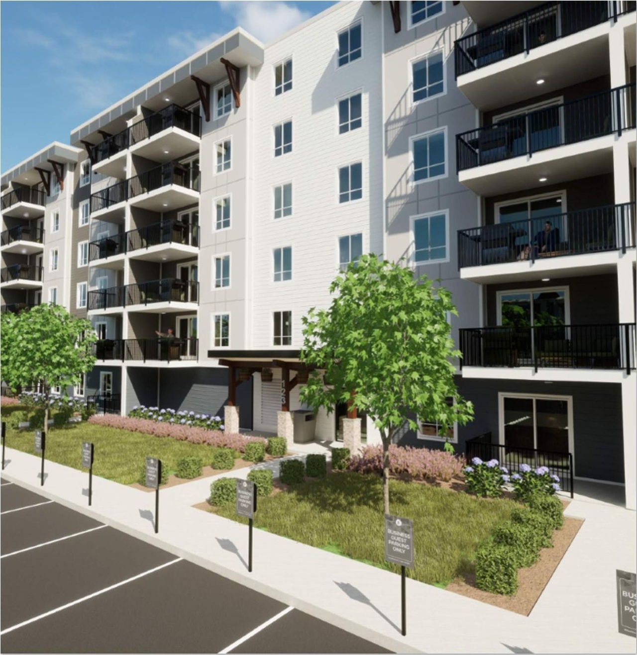 Rendering of building from page 14 of the file '2023-09-18 - Planning Rationale and Design Brief - D07-12-23-0068'