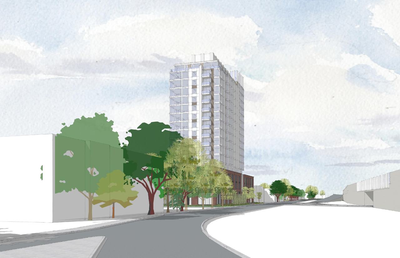 Rendering of building from page 12 of the file '2024-06-12 - Design Views - D07-12-23-0069'