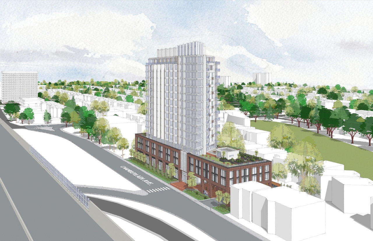 Rendering of building from page 13 of the file '2024-06-12 - Design Views - D07-12-23-0069'