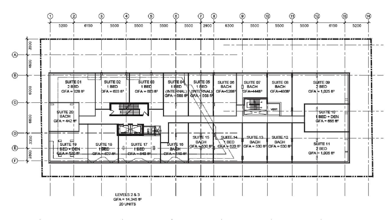Floor plan for project from page 10 of the file '2023-06-02 - Cultural Heritage Design Brief - D07-12-23-0069'
