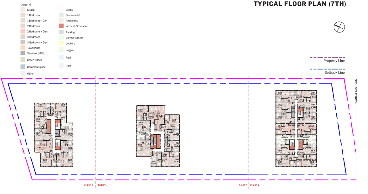 Floor plan for project from page 38 of the file '2023-06-12 - Urban Design Brief - D07-12-23-0073'