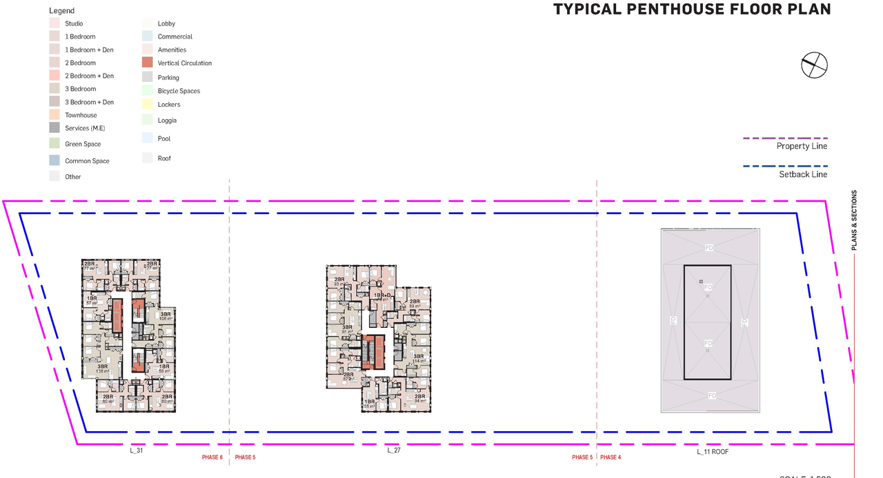 Floor plan for project from page 39 of the file '2023-06-12 - Urban Design Brief - D07-12-23-0073'