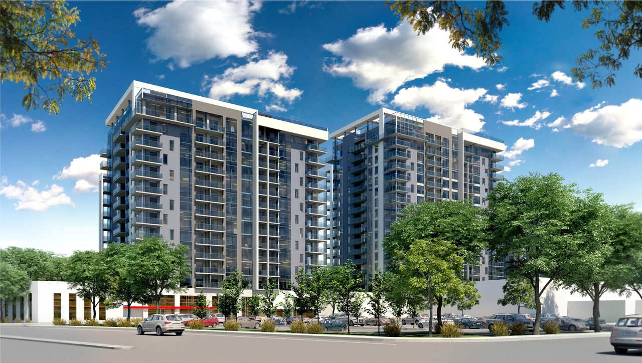 Rendering of building from page 4 of the file '2023-06-12 - Urban Design Brief - D07-12-23-0073'