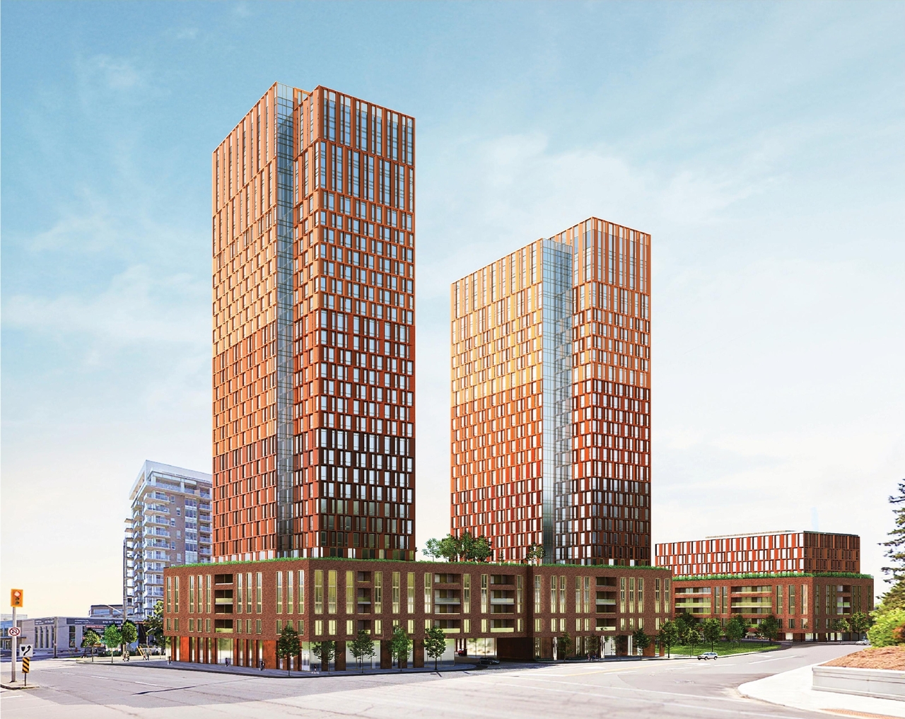 Rendering of building from page 56 of the file '2023-06-12 - Urban Design Brief - D07-12-23-0073'