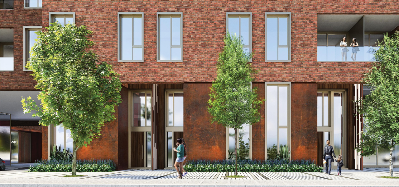 Rendering of building from page 61 of the file '2023-06-12 - Urban Design Brief - D07-12-23-0073'
