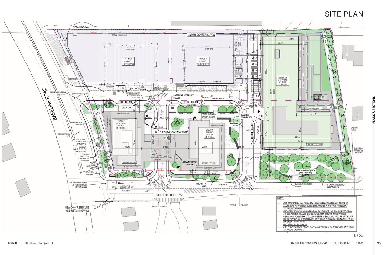 Construction site plan for project from page 35 of the file '2024-08-30 - Design Brief - D07-12-23-0073'