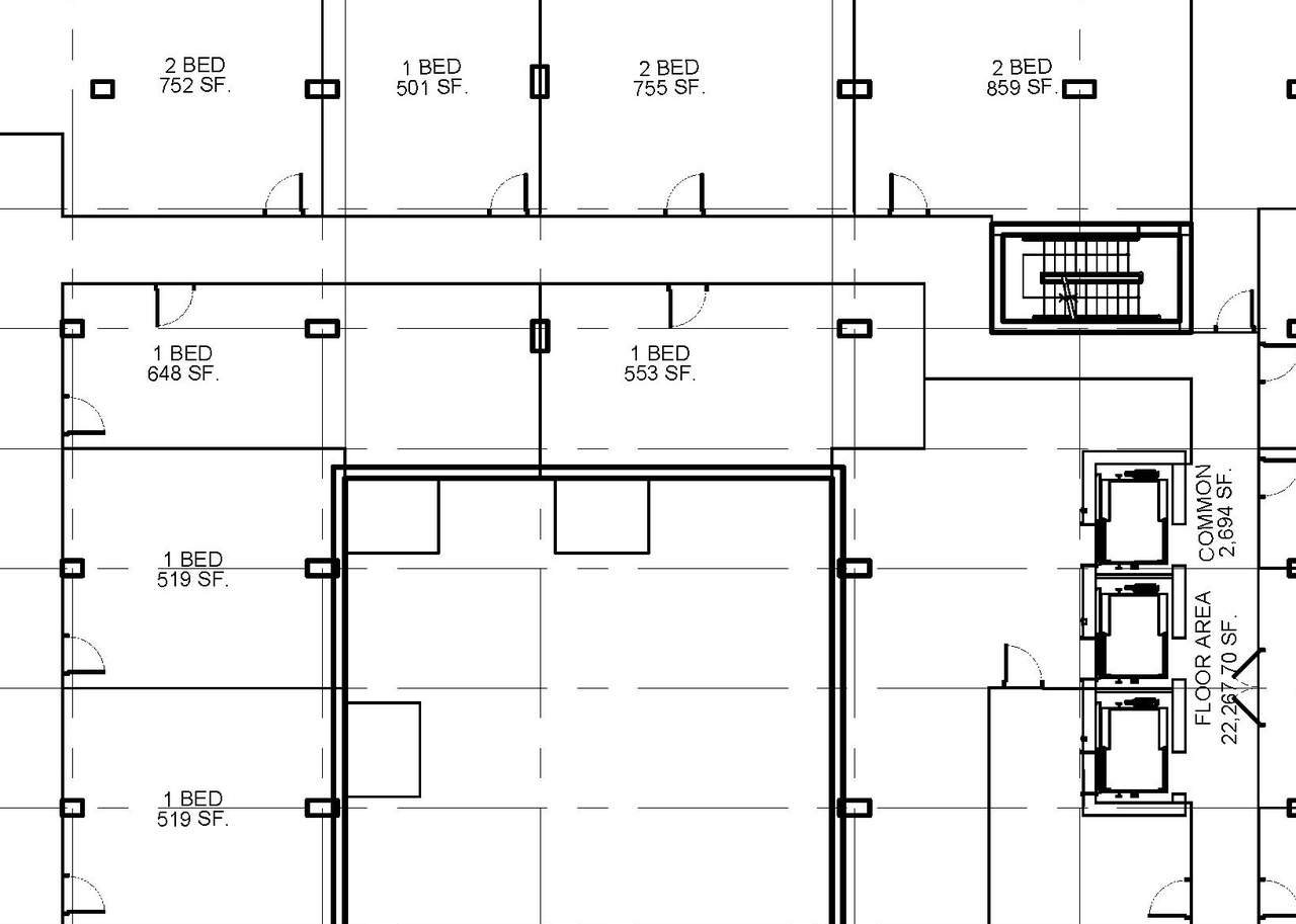 Floor plan for project from page 1 of the file '2023-06-12 - Floor, Perspective Views, Shadow Plans - D07-12-23-0076'