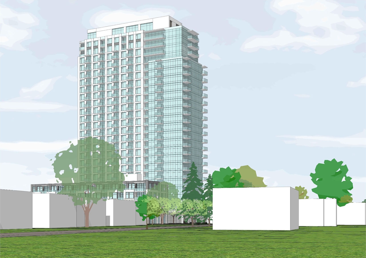 Rendering of building from page 6 of the file '2023-06-12 - Floor, Perspective Views, Shadow Plans - D07-12-23-0076'