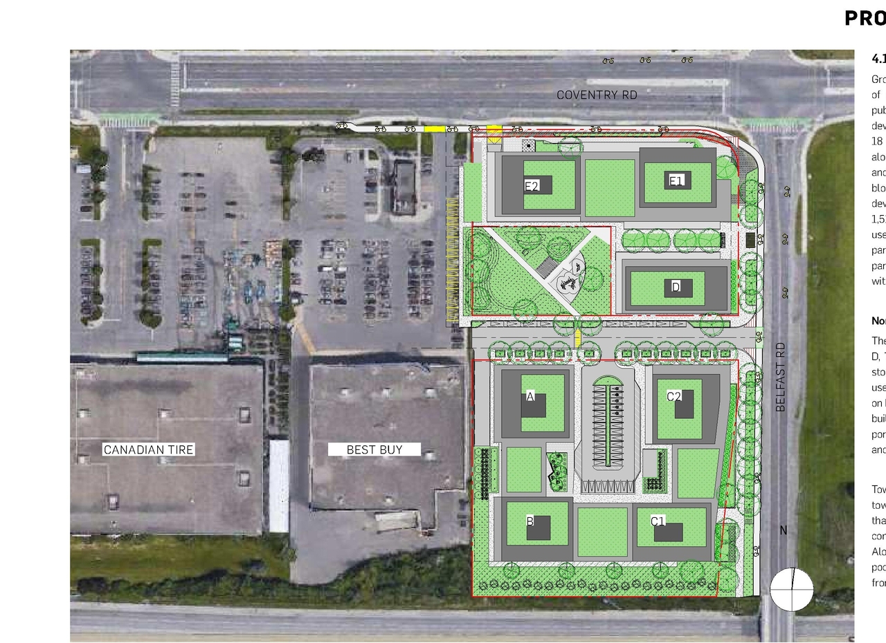 Construction site plan for project from page 28 of the file '2023-06-21 - Planning and Design Brief - D07-12-23-0079'