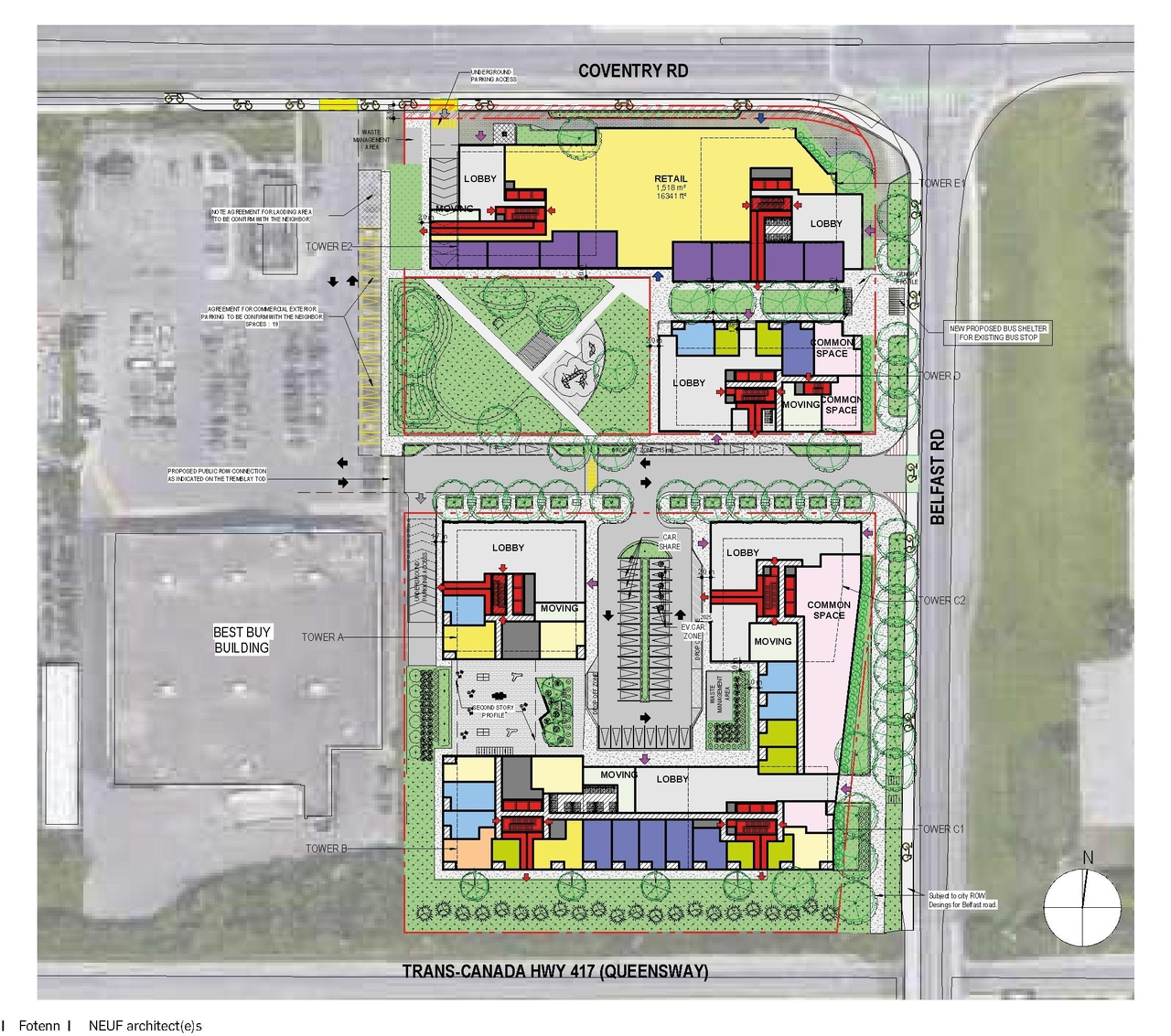 Construction site plan for project from page 45 of the file '2023-06-21 - Planning and Design Brief - D07-12-23-0079'