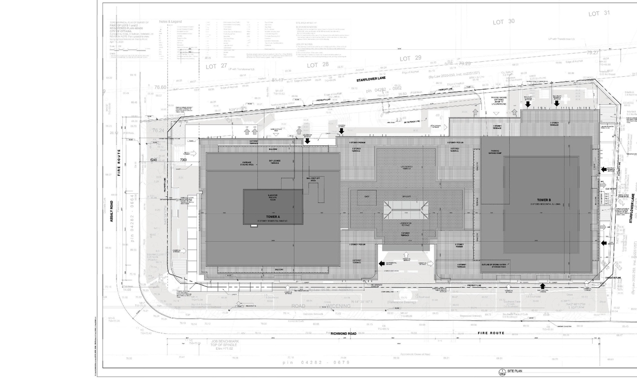 Construction site plan for project from page 24 of the file '2024-10-25 - Design Brief - D07-12-23-0083'