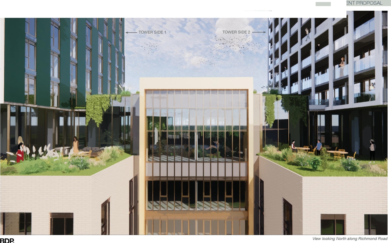 Rendering of building from page 29 of the file '2024-10-25 - Design Brief - D07-12-23-0083'