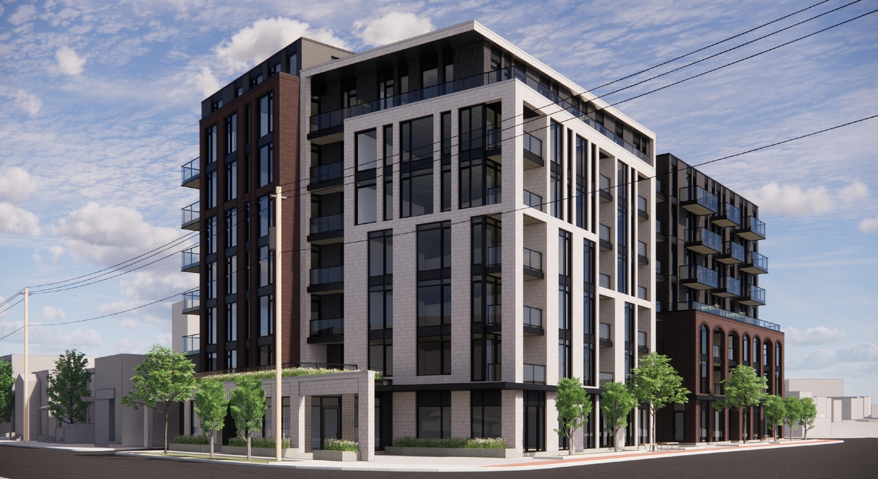 Rendering of building from page 4 of the file '2024-07-12 - Design Brief - D07-12-23-0084'