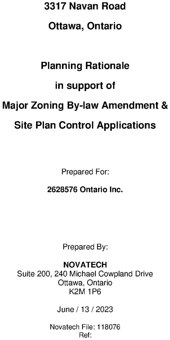 Construction site plan for project from page 2 of the file '2023-06-14 - Planning Rationale and Design Brief - D07-12-23-0085'