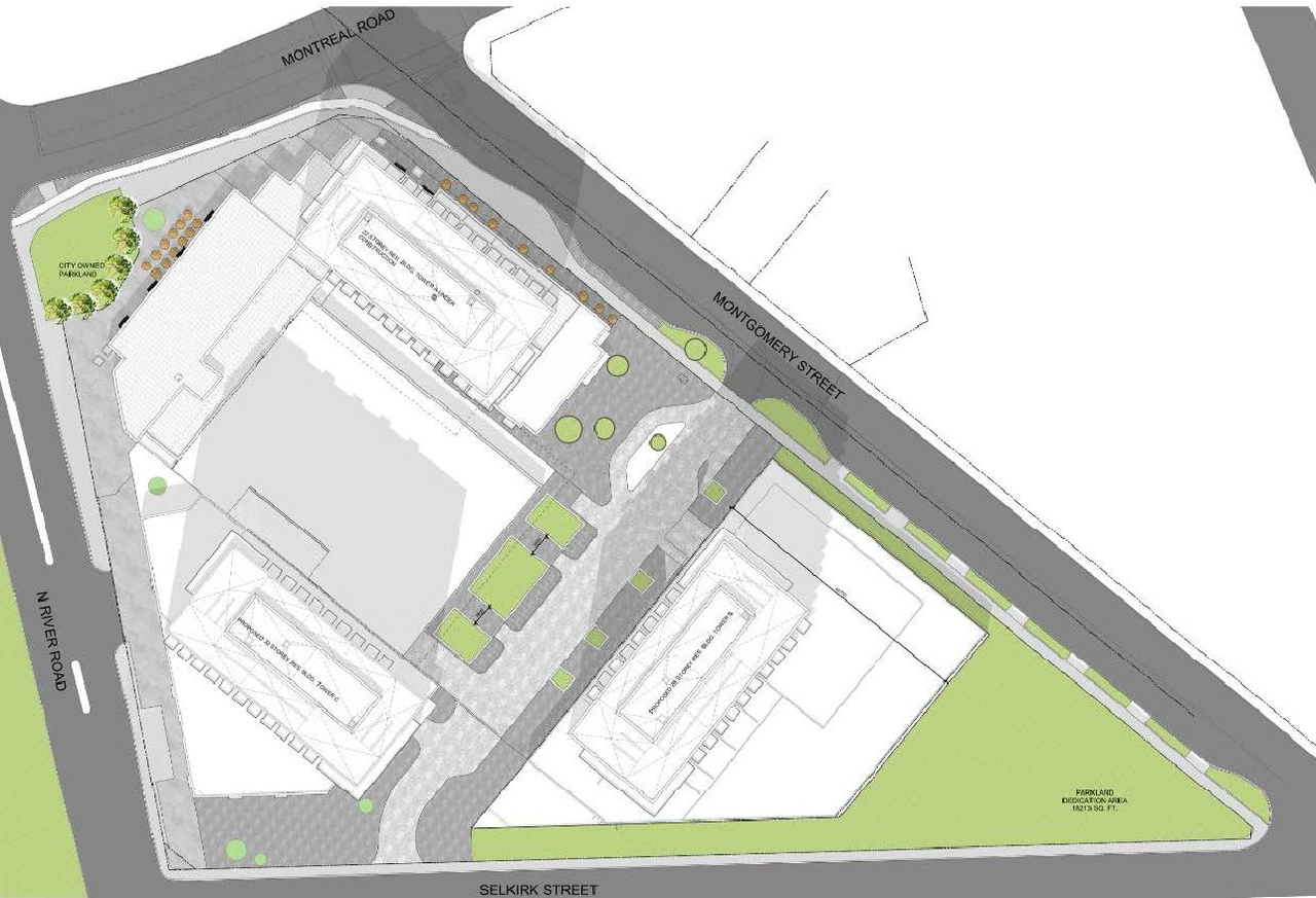 Construction site plan for project from page 18 of the file '2023-06-14 - Planning Rationale and Design Brief -D07-12-23-0087'