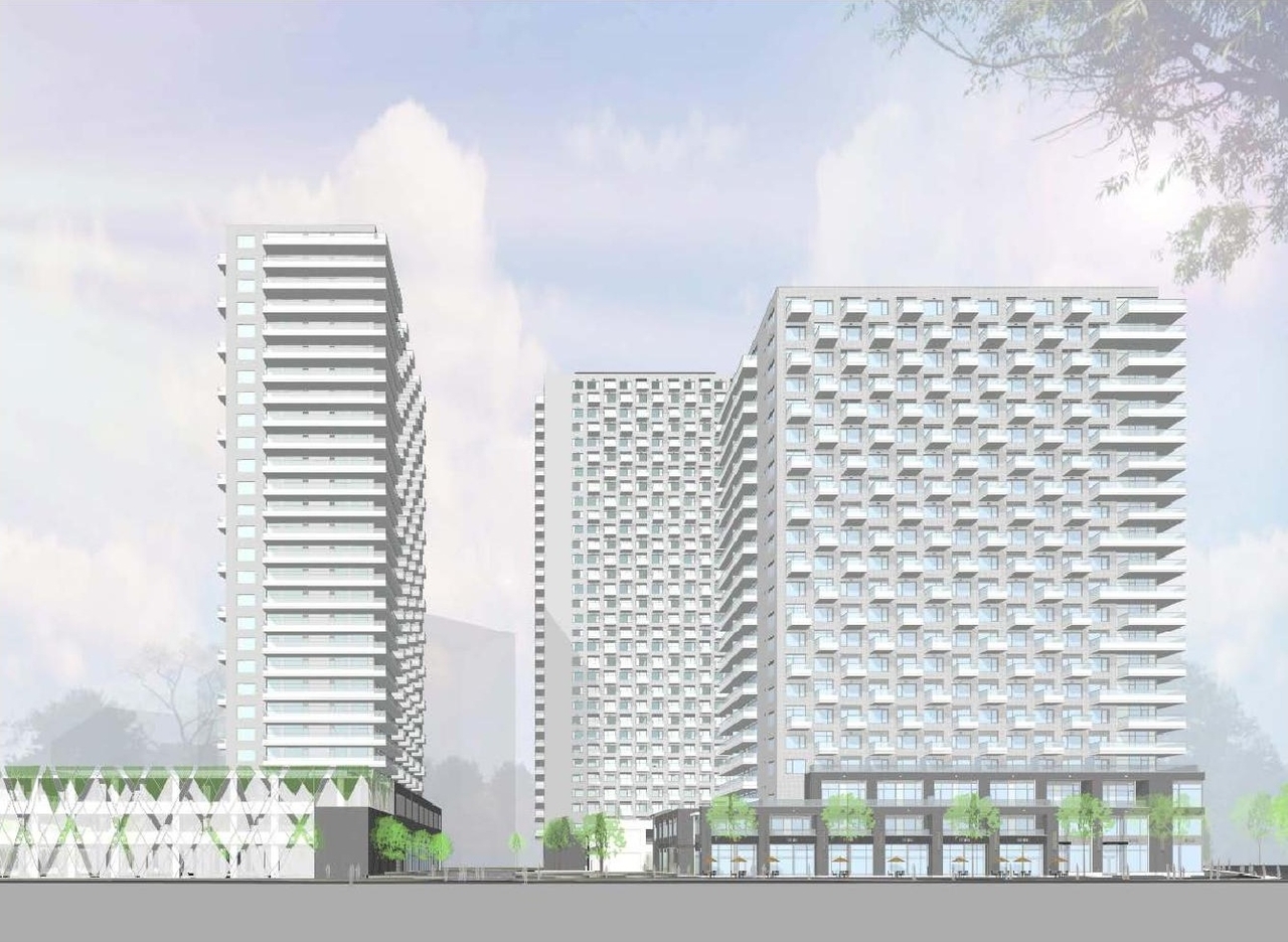 Rendering of building from page 24 of the file '2023-06-14 - Planning Rationale and Design Brief -D07-12-23-0087'