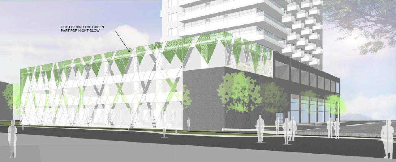 Rendering of building from page 32 of the file '2023-06-14 - Planning Rationale and Design Brief -D07-12-23-0087'