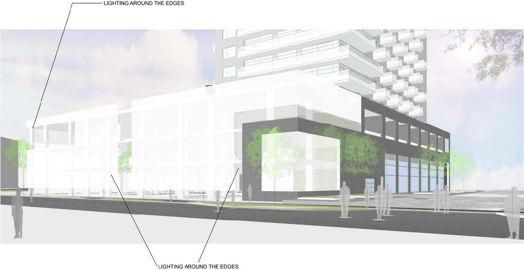 Rendering of building from page 33 of the file '2023-06-14 - Planning Rationale and Design Brief -D07-12-23-0087'