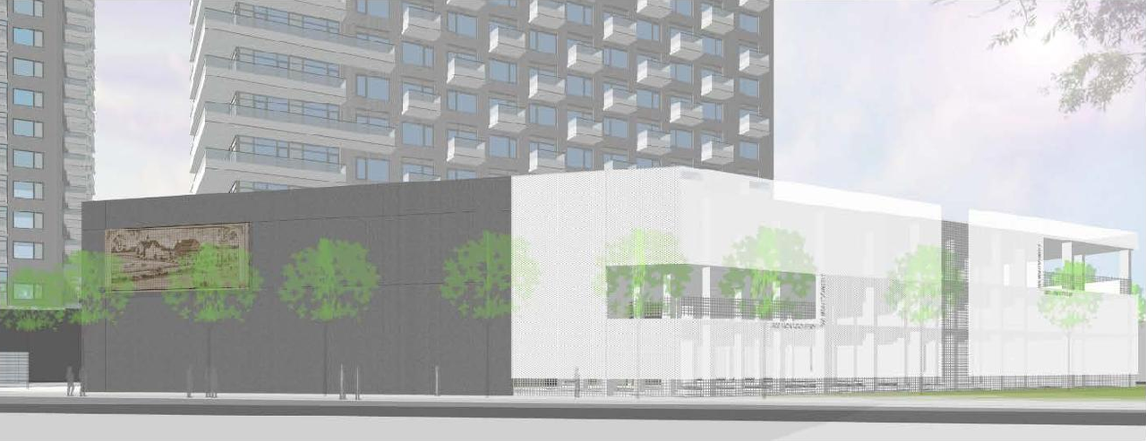 Rendering of building from page 33 of the file '2023-06-14 - Planning Rationale and Design Brief -D07-12-23-0087'