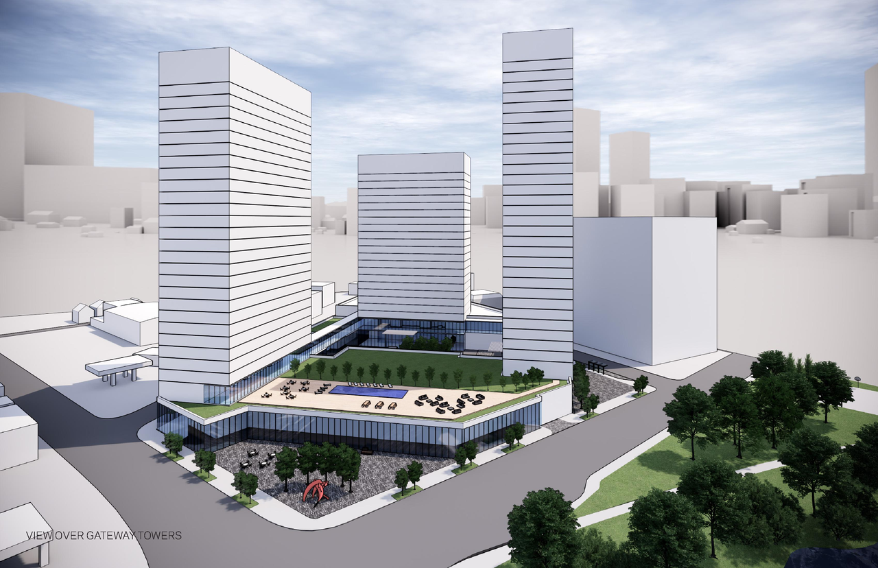 Rendering of building from page 3 of the file '2023-06-21 - Planning Rationale & Design Brief - D07-12-23-0087'