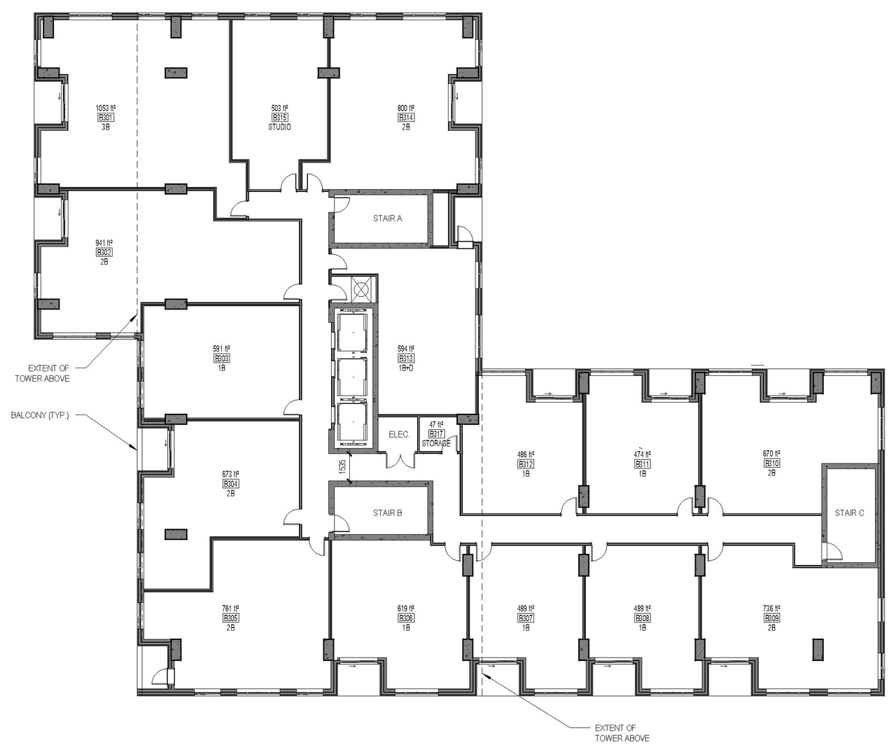 Floor plan for project from page 26 of the file '2026-03-26 - UDRP Presentation Drawing Set - D07-12-23-0088'