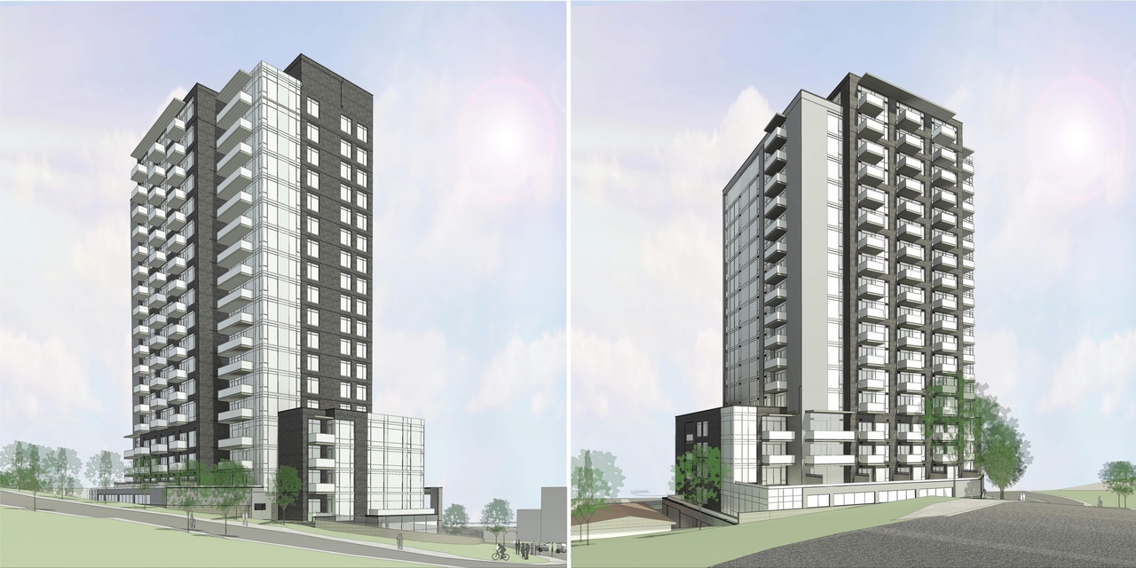 Rendering of building from page 25 of the file '2024-03-19 - Urban Design Review Panel Slide Deck -D07-12-23-0090'