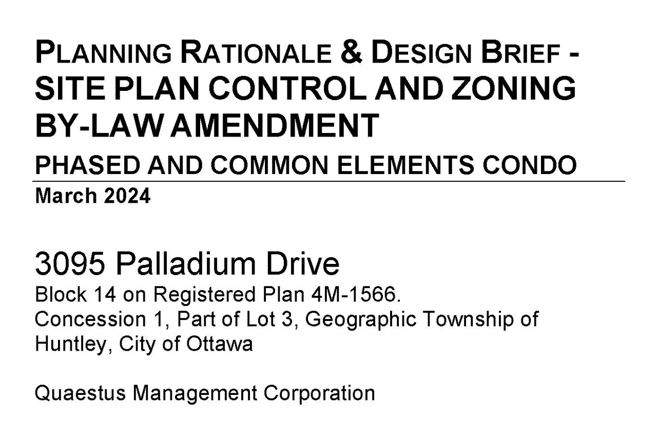 Construction site plan for project from page 1 of the file '2024-03-12 - Planning Rationale and Design Brief - D07-12-23-0092'