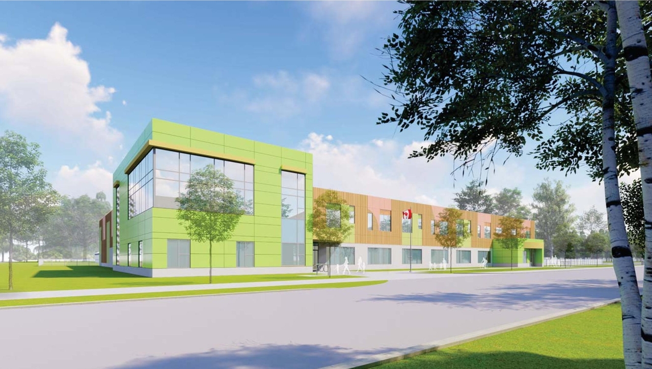 Rendering of building from page 1 of the file '2023-11-14 - Design Brief and Planning Rationale - D07-12-23-0094'