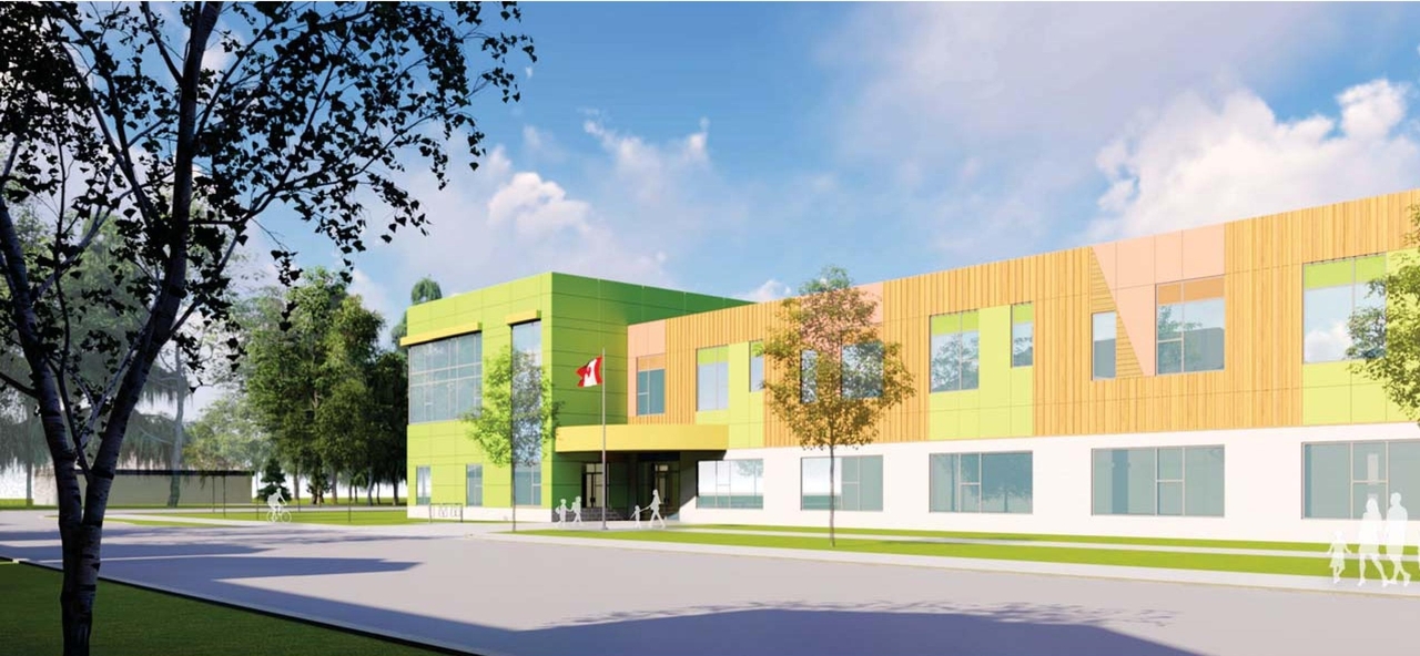 Rendering of building from page 32 of the file '2023-11-14 - Design Brief and Planning Rationale - D07-12-23-0094'