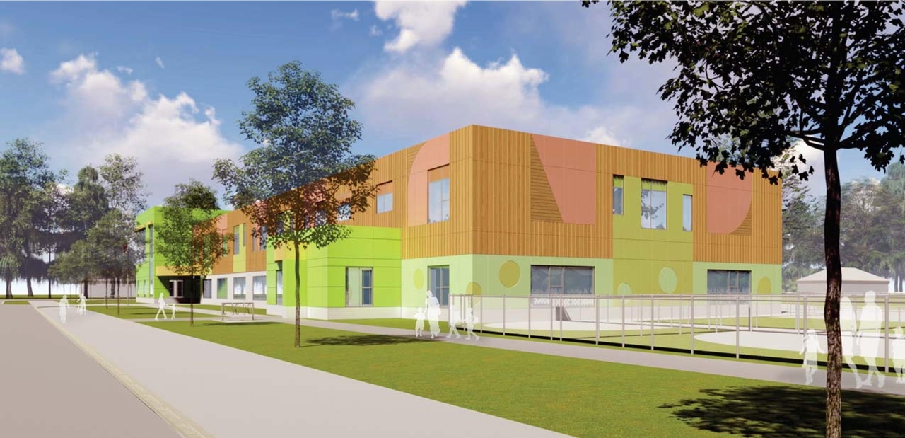 Rendering of building from page 33 of the file '2023-11-14 - Design Brief and Planning Rationale - D07-12-23-0094'