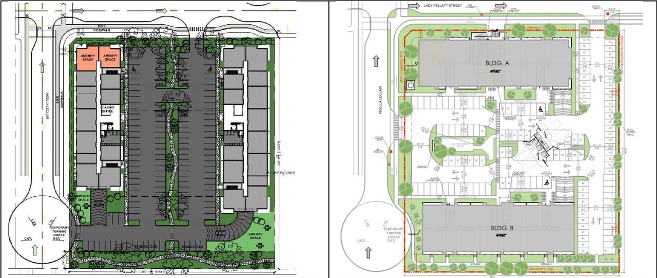 Construction site plan for project from page 9 of the file '2023-06-23 -Combined Design Brief & Planning Rationale - D07-12-23-0095'