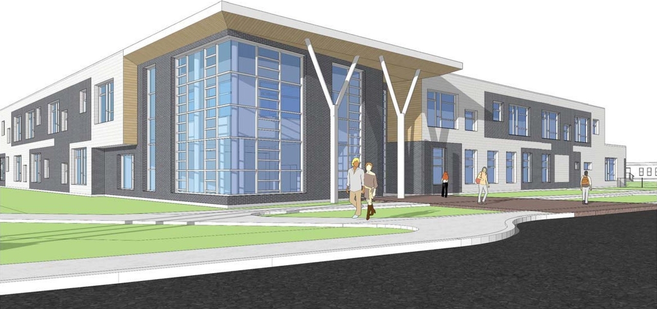 Rendering of building from page 1 of the file '2024-01-19 - Urban Design Brief - D07-12-23-0102'